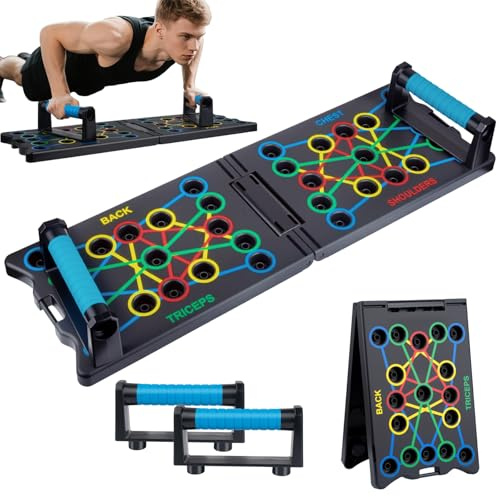 Liegestütze Brett, 24 IN 1 Faltbare Push-Up Liegestütz Brett mit Handgriff für Muskeltraining Effektiv Für Männer Frauen Liegestützgestell