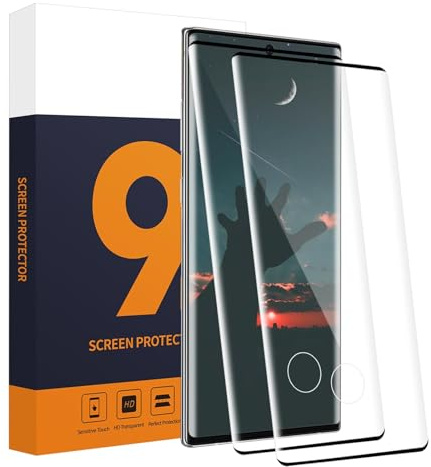 Carantee 2 Pièces Verre Trempé pour Samsung Galaxy Note 10 Plus Film, Dureté 9H Vitre Protection, Bords noirs incurvés 3D, Sans Bulle, Haute Sensibilité, Ultra HD Galaxy Note 10 Plus Protection Écran
