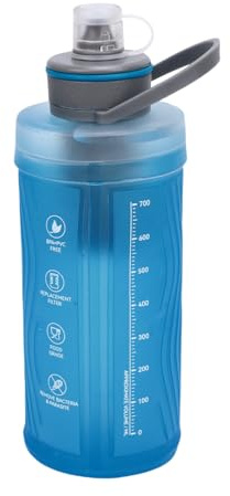 doorslay Squeeze Wasserfilter Outdoor, Ultraleichter Wasserfilter 700 ml Trinkflasche mit Filter Survival Tragbare Wasserflasche mit Filter Flasche für Camping Wandern Notfall, Bushcraft (Blau)