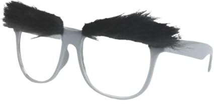 Elegabrillia Halloween Brille mit Augenbrauenbrille, Geburtstags Cosplay Kostümbrille