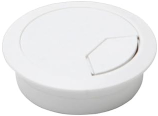 Passe Cable Lot de 1/2/4 Cache-câbles Ronds for Port Sortie câble, for Ordinateur Bureau, Blanc, Noir, Rouge et Marron, 50/60/80 mm(White 50mm,2pcs)