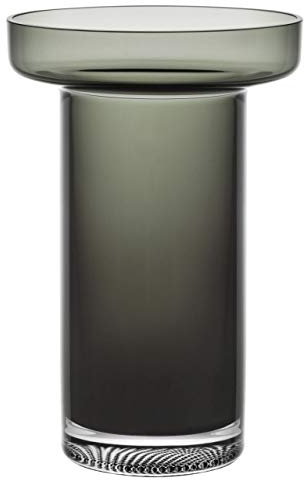 Kosta Boda Limelight Vase mit Rosenmotiv, Rauchgrau