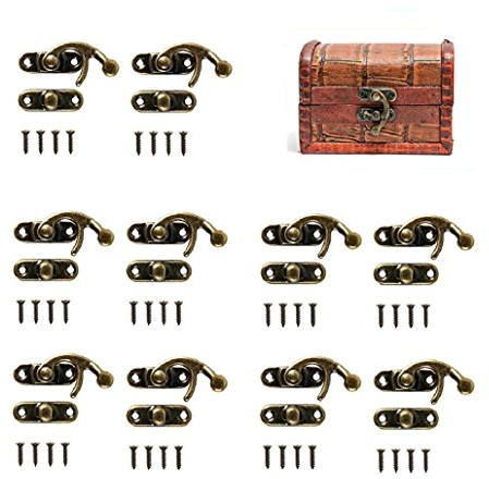Bronze antique Tone droite Loquet Crochet avec loquet de vis, Sac Bricolage, bois, boîte à bijoux Décoration, 50 Ensembles