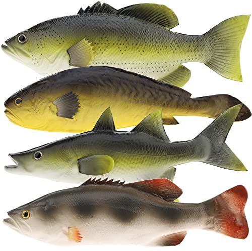 Gresorth 4 Stück Fälschung Fisch Ornament Künstlich Essen Modell Dekoration Zuhause Party Garten Küche Geschäft Anzeige