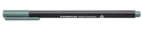 STAEDTLER 334-83 Fineliner triplus (ergonomische Dreikantform, hohe Qualität, superfeine Spitze, Linienbreite 0,3 mm, Set mit 10 Stück) warmgrau