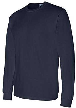 Gildan Men's DryBlend Adult Long Sleeve T-Shirt, 2-Pack, Navy, Medium