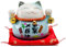 Maneki Neko Glückskatze Glücksbringer Spardose aus Porzellan L12*W9*H10cm,Blau