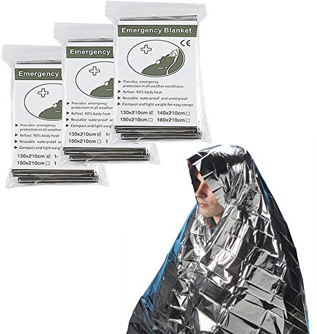BSGP Raumdecke, Überlebens-Notfall-Mylar-Thermodecke, wasserdichte Folien-Decke für Survival, Camping, Wandern, Marathon, Heimlos, Erste Hilfe