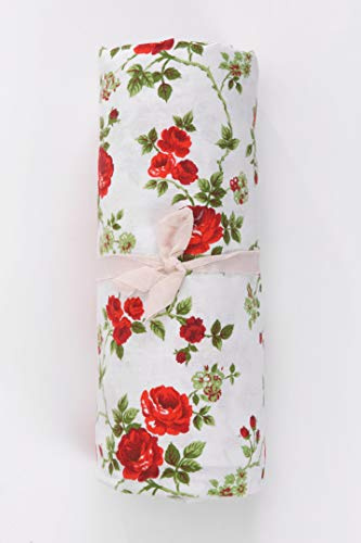HomeLife - Überwurf für Sofas mit rotem Rosenmuster 160 x 280 cm – Mehrzweck-Überwurf aus Baumwolle – Granfoulard Sommer-Tagesdecke für Einzelbett – [1 Einzelbett]