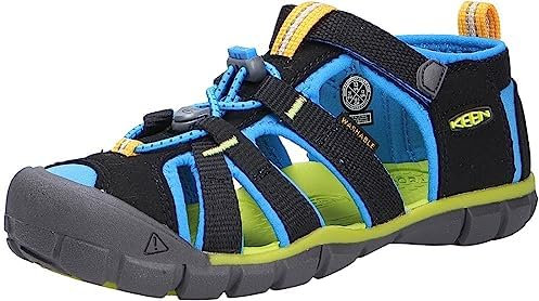 KEEN SEACAMP II CNX, Sandali Unisex - Bambini e ragazzi, Nero Black Brilliant Blue, 29 EU