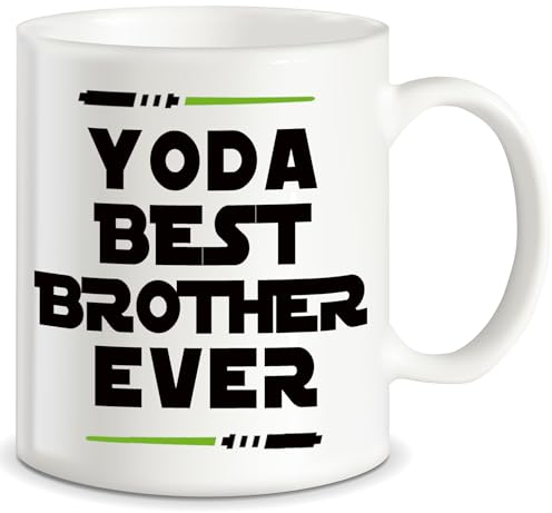 Yoda Best Brother Brother Funny Coffee Mug Graduation Gifts for Brother from Sister Mom Dad Friend Funny Gifts for Brother for Christmas Birthday Fun Cup For Bro Men Him Guy Gag Gift Coffee Mug