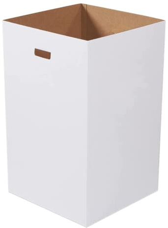 Box USA 40 Gallon 18 L x 18 W x 30 H 10-Pack Cardboard Trash Cans and Recycling Bins, Reusable or Disposable Pop Up Garbage Boxes for Parties, Outdoor Events, Heavy Duty, Plain