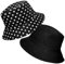 TOSKATOK® UPF 50+ Gepunkteter Sonnenhut aus Baumwolle für Damen, beidseitig tragbar, Fischerhutdesign reversibel-Black-LGE