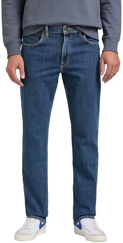 Lee Herren Brooklyn Straight Jeans, Blau, 44W / 32L EU