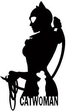 SCSHY Auto-Aufkleber 8,6 * 14,4 cm Mystery Catwoman Im Dunkeln Autoaufkleber Vinyl Aufkleber Schwarz/Silber Beliebter Stil