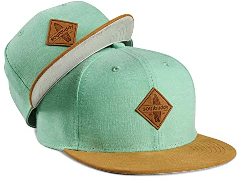 Soulbuddy Cap Herren Cap Kinder – 2er-Set Familien Outfit Set – Vatertagsgeschenk für Papa – Geschenke zum Vatertag – Papa Geschenk – Mintgrün – One Size und Kids M