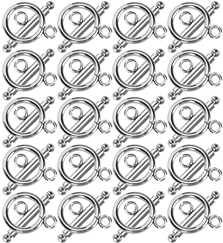 Armband Knebelverschlüsse, 20 Set Armband Knebelverschlüsse Edelstahl OT Schnalle Halskette DIY Schmuckherstellung Zubehör
