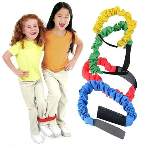 Meet-shop Legged Race Bands, 4 PCS Leg Race Bands, Elastische Krawatte Seilriemen für Kinder Carnival Field Day Hinterhof und Staffel Rennen Spiel, 3-6 Jahre