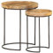 vidaXL Mangoholz Massiv Couchtisch Set 2-TLG. Beistelltisch Satztisch Sofatisch Wohnzimmertisch Kaffeetisch Teetisch Tisch Wohnzimmer Stahl
