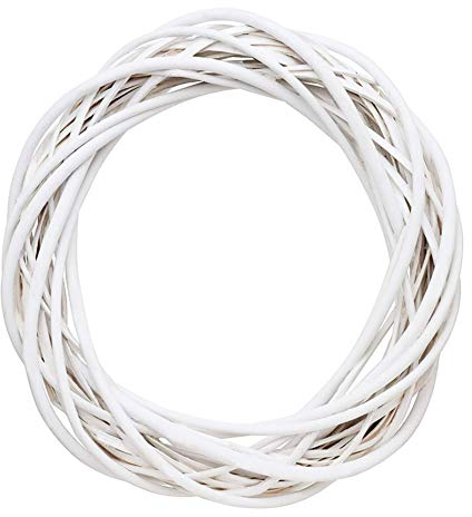 Hilai Türkränze, grau weiße künstliche Kränze, Weidenkranz Dekor Weihnachten Rattanrebe Ring Blumenreifen Natürliche 30cm Ornamente Handwerk Zubehör Blume Vordere Türkränze Für Frühling und Sommer