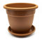 CABLEPELADO - Maceta 35cm - Maceta Plastico 35 cm - Fabricado en PP Apto balcón, jardín, Patio, Interior - Macetero rendondo 35 cm + Plato macetero de plastico - Marron