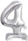 amscan folienballon Nummer 4 stehend 38 cm Silber