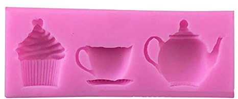 vepoty Silicone Fondant Cake Mold Teapot Cup Ice Cream Mold Cake Pastry Decor Sugar Craft Mould Pastry Baking Mold