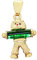 Generisch Hobra-Gold Clown Anhänger Gold 375 Goldclown Schmuckstein grün Kettenanhänger