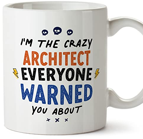MUGFFINS Tazas para ARQUITECTA - En Inglés - Everyone warned you about - 11 oz / 330 ml - Regalo original y divertido