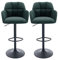 chairus Barhocker 2er Set Samt Sessel Barstuhl Ergonomischer 360° Drehbar Tresenhocker Küche Verstellbarer Höhe Bistrohocker (Grün(Samt))