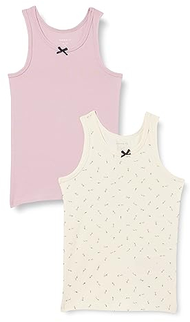 NAME IT Mädchen NMFTANK TOP 2P Buttercream FLORAL NOOS Unterhemden, 104
