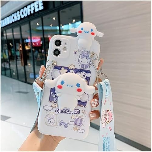XIAOWEI Case Compatible with iPhone 13 6.1 Inch 2021, Anti-Scratch Shock-Absorption Bumper Cover,Cute Kawaii Anime Cartoon Design for Kids Teens Boys Girls (3D Cinnamon)
