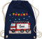 Turnbeutel Rucksack - Feuerwehrauto Motiv I Leiterwagen Geschenk Feuerwehr I Löschzug - Unisize - Navy Blau - beutel für wechselkleidung kinder kinderturnbeutel kindergarten jugendfeuerwehr name