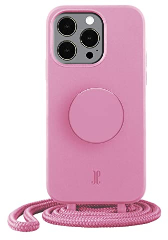 PopSockets x Just Elegance iPhone Hülle - Necklace Case - Handyhülle kompatibel mit iPhone 13 Pro Max - iPhone Schutzhülle mit Abnehmbarer Kordel und Fingerhalter (Pastel Pink)