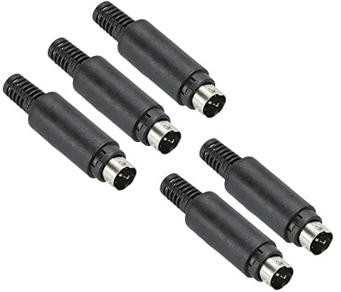 PATIKIL S-Vidéo DIN Mini Mâle Prise 3 Broche Signal Transmission pour TV, Lecteur DVD Paquet de 5