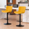 Kidol & Shellder Bar Stools Set of 2 Breakfast Barstools Adjustable Swivel Faux Leather Wing Back Counter Stools, Yellow, 3-5 Mins to Assemble, Loads 300lbs