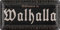 LANOLU Retro Blechschild WALHALLA - Wikinger Deko Schild als Wanddeko, Gothic Deko Wohnung, Valhalla Metallschild 16x32cm