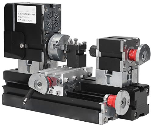 Micro Tornio Ad Alta Potenza 12VDC 60W 12000RPM Tornio Rotante Per Metalli con Mandrino Per Trapano 100‑240V Adatto Per La Lavorazione di Legno E Plastica(Unione Europea)