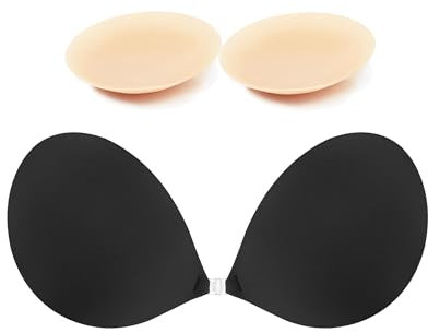 Egussi Klebe BH Push Up, Trägerloser BH für Frauen, Wiederverwendbarer unsichtbarer rückenloser BH, Selbstkleber Brustwarzenabdeckung Pasties für rückenloses Kleid
