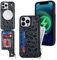 SailorTech iPhone 14 Pro Max Case with Credit Card Holder magsafe, iPhone 14 Pro Max Phone Leather Case Wallet for Women Compatible mag safe Card Slots Zipper Shockproof Case for Men - Black Leopard