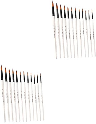 STOBOK STK Werkzeuge zum Malen von Punkten acrylbilder Body Painting künstler Miniaturgemälde holzstiel geschenksets The Craft Pinsel aus Nylon Hülse einstellen die Bürste Hölzern Weiß