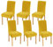 JHLD Stretch Stuhlhussen 6er Set, Stuhlbezug Samt Weiche Stuhlhussen Für Esszimmerstühle Abnehmbare Waschbar Für Hotel Bankett-gelb-6 Stück