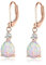 Weiße Feuer opal Ohrringe,Roségoldplattierte Ohrringe,Edelstein,Zierliche Opal Ohrstecker For Frauen