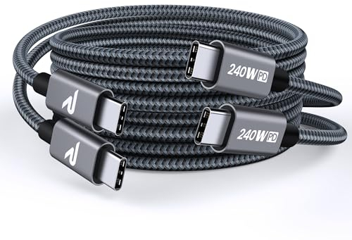 RAMPOW USB C Kabel 240W,[2Stück 2M] USB C auf USB C Kabel, Schnellladekabel USB C iPhone 15 ladekabel für MacBook Pro/Air, iPhone15/15 Pro, Samsung S23/S22/S21, iPad Pro, Xiaomi, Sony