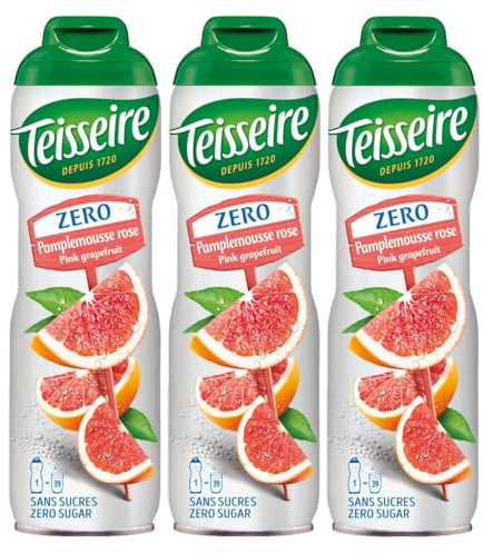Teisseire Sirup Pink Grapefruit zero Zucker 600ml - Cocktails, Milchshakes (3er Pack)