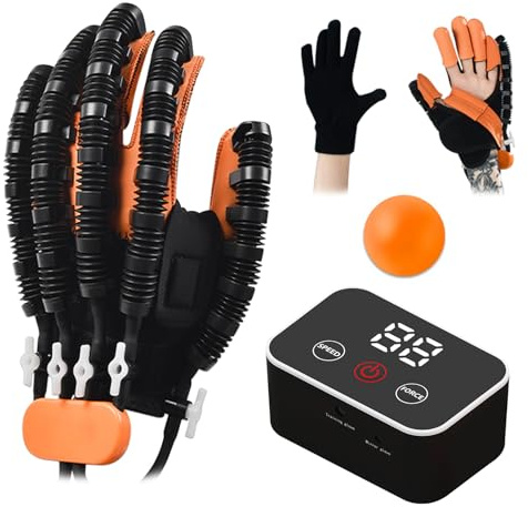 JBMBHC Rehabilitation Roboter Handschuhe für Schlaganfall Erholung Finger Hand Exerciser Ausrüstung Hand Funktion Rehabilitation Handschuh(Linkshänder–L)