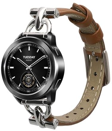 kwmobile Correa Compatible con Xiaomi Watch S1 Active / S1 Pro / S2 / S3 / Watch 2 Pro - Pulsera de Piel auténtica