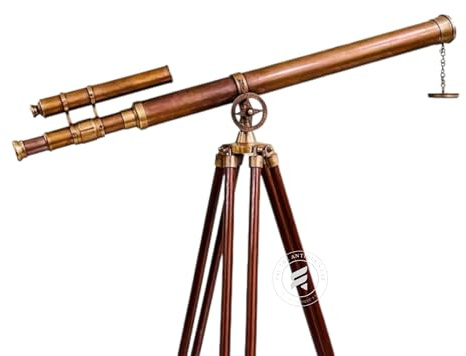 TAL The Antique's Lab Antique Brass Telescope with Tripod Stand - Perfect for Distant Viewing and Nautical Perfect for Home Decor Collectible Gift Item