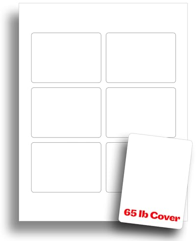 Weißes bedruckbares Spielkartenpapier - Blanko-Spielkarten für Tintenstrahl- und Laserdrucker - 29,5 kg Einband - 20 Blatt/120 leere Spielkarten