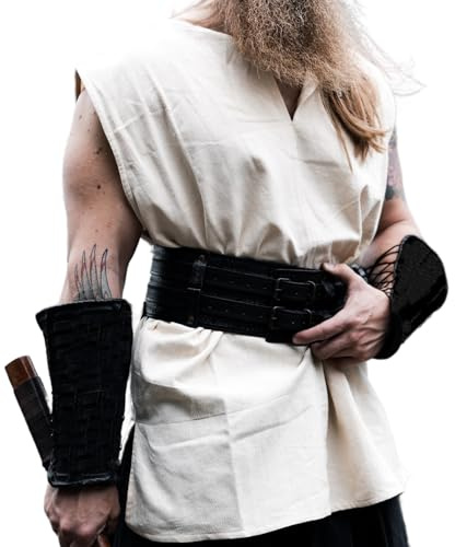 Leonardo Carbone® Ärmellose Tunika Vidar - Mittelalter Kleidung Herren, Mittelalter Hemd Herren, Freizeithemden, Karneval Kostüm Herren, Wikinger Tunika, LARP-Kleidung - 100% Baumwolle